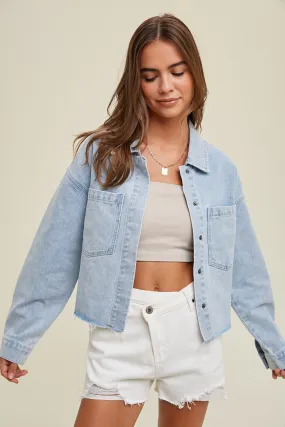 The Kya Cropped Denim Jacket