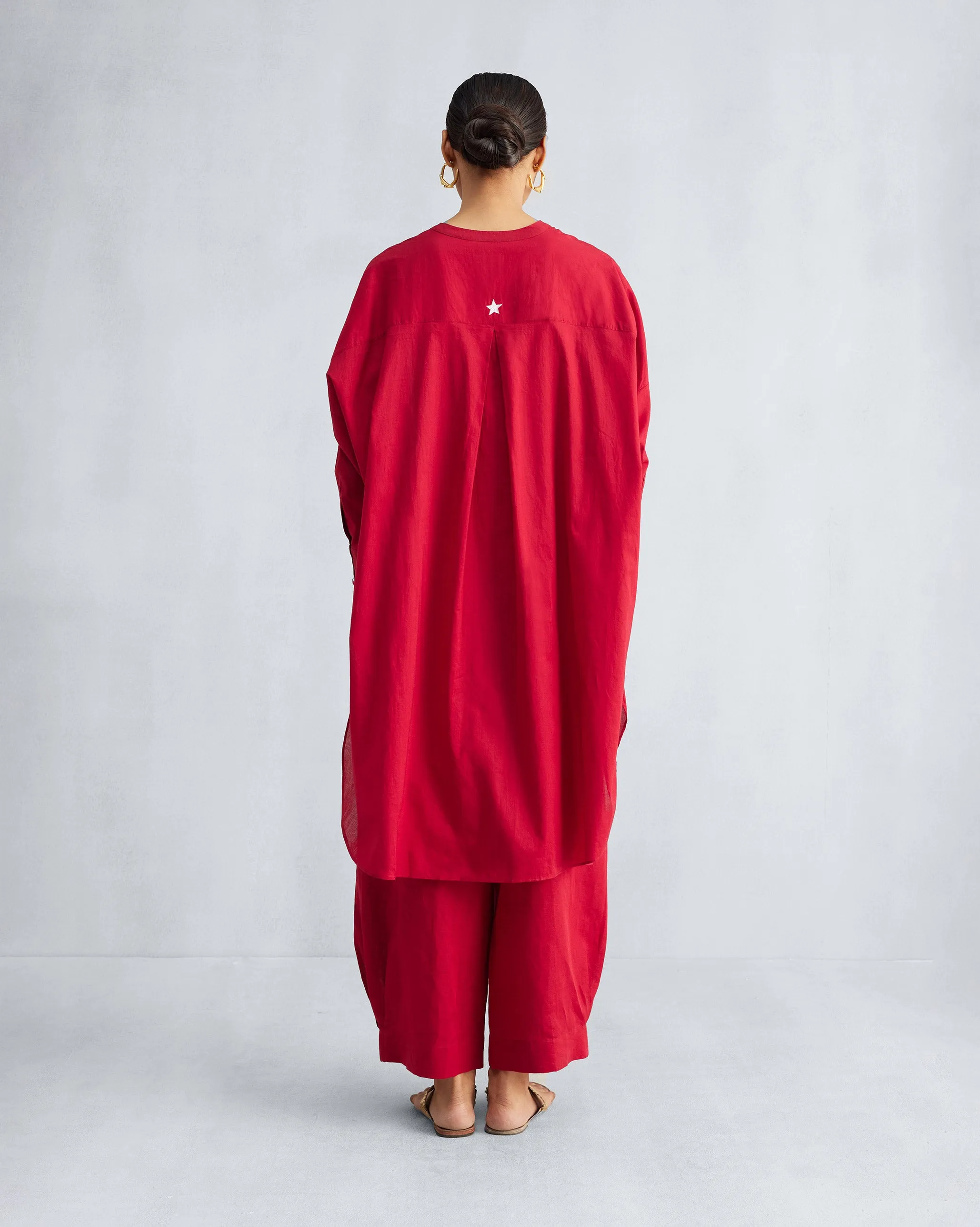 The Lazy sunday Tunic Set - Red