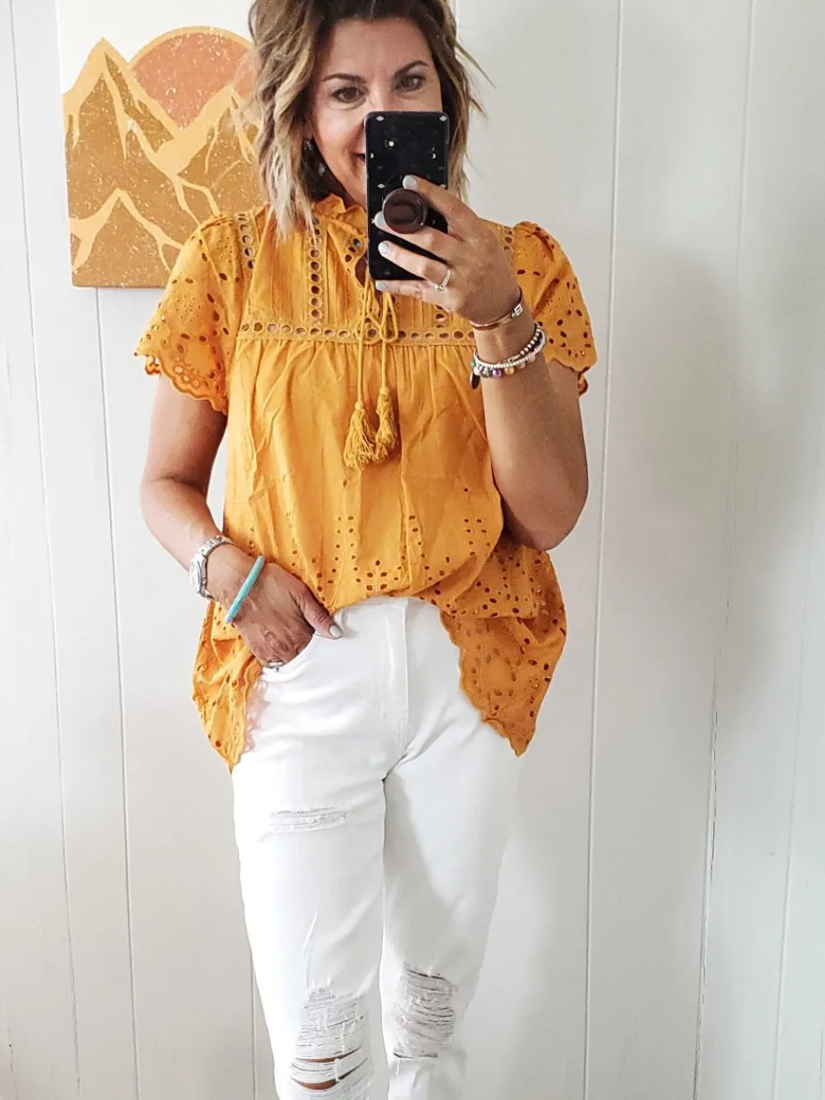 The Norfolk Eyelet Top