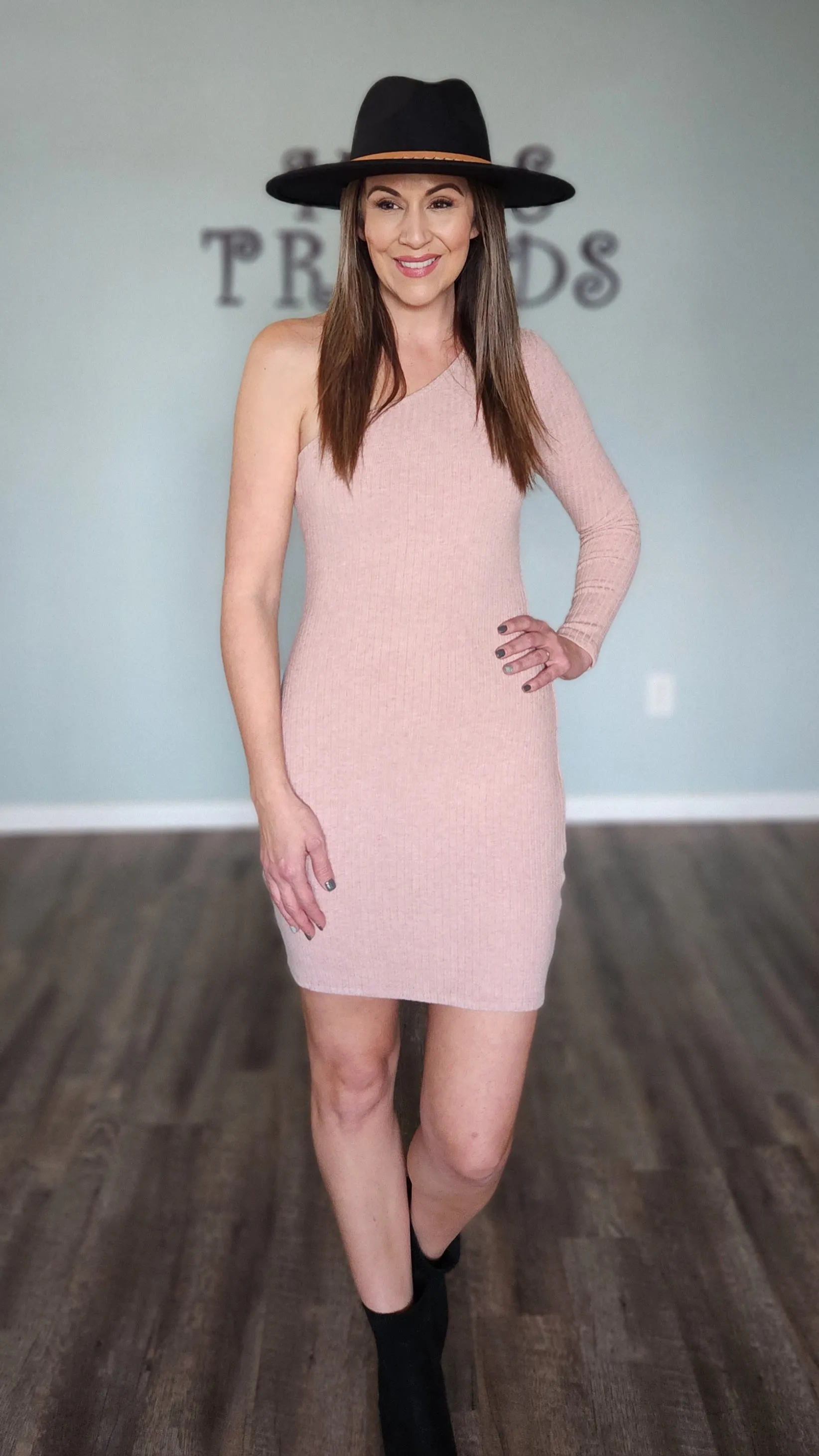 Versatility With Some Edge Sweater bodycon Dress-Pink