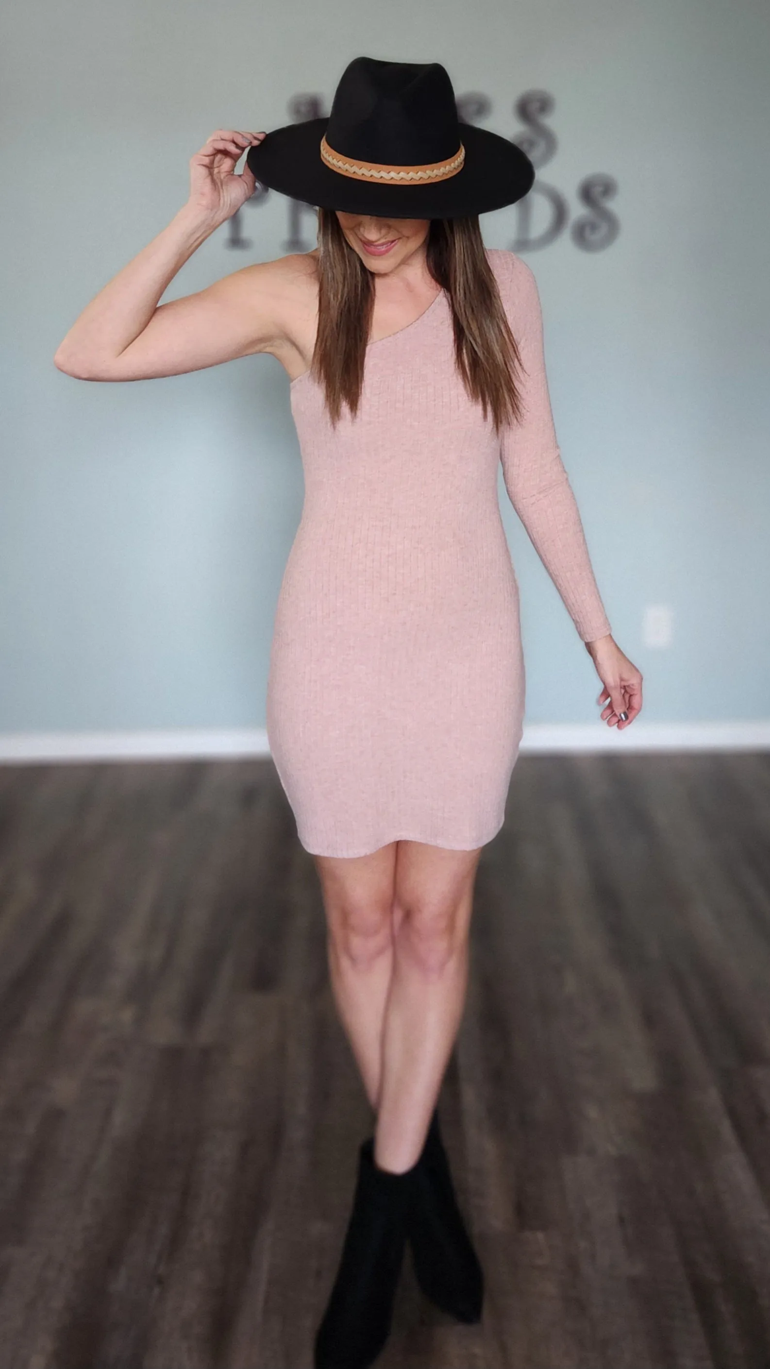 Versatility With Some Edge Sweater bodycon Dress-Pink