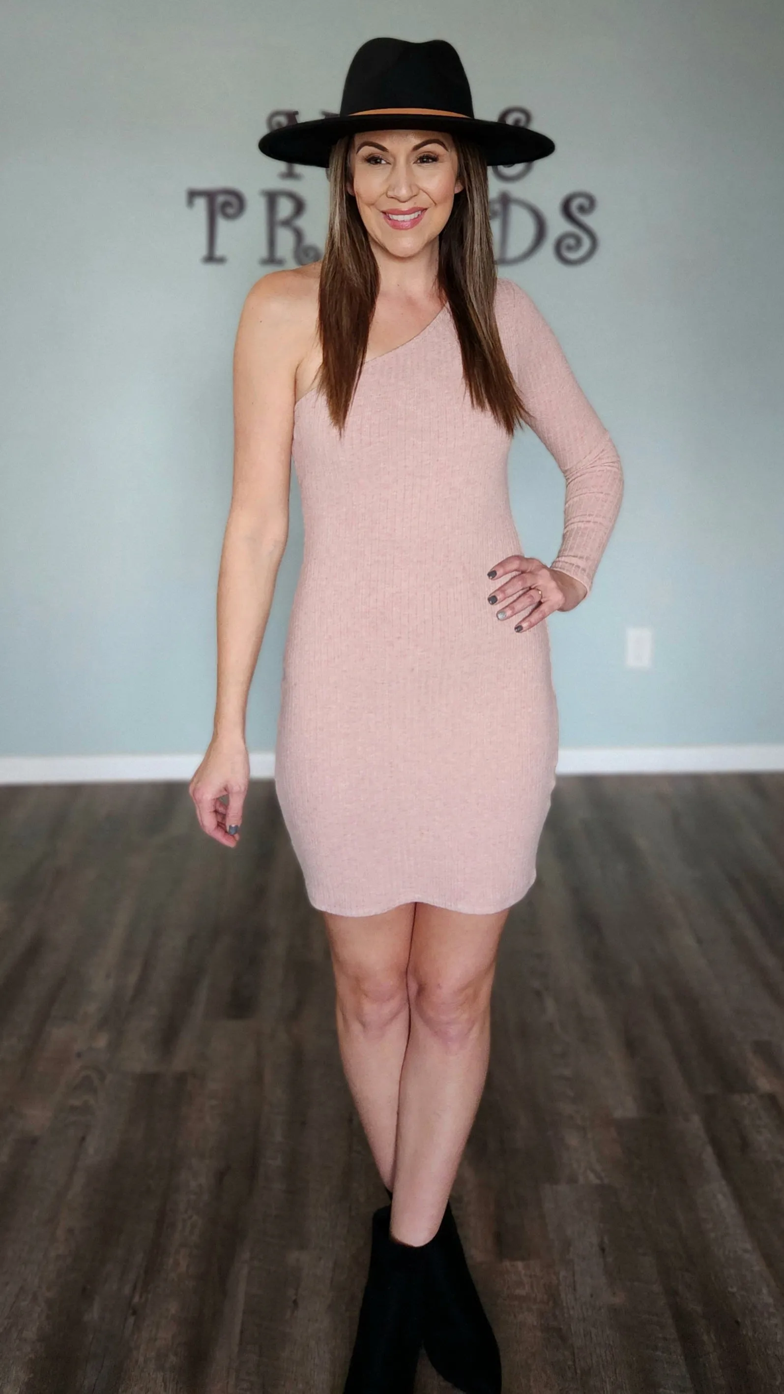 Versatility With Some Edge Sweater bodycon Dress-Pink