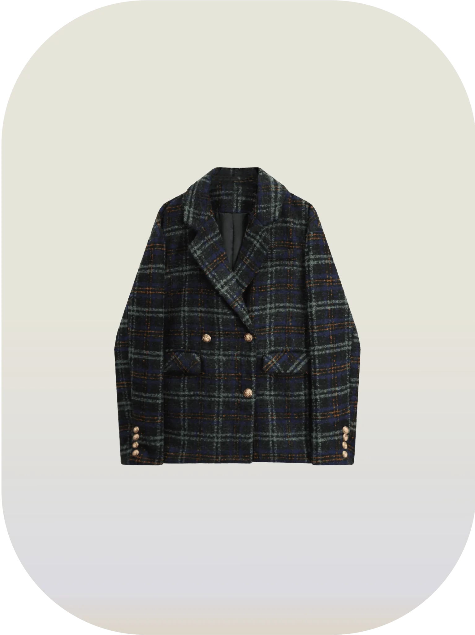 Vintage Check Down Coat