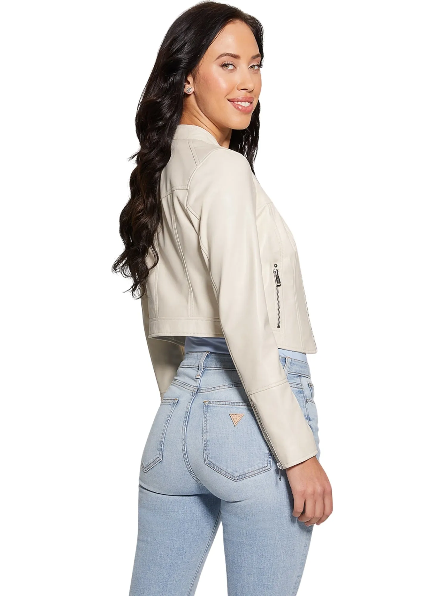 White Anita Moto Jacket