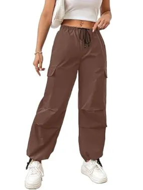 Women's Baggy parashut Cargo Trousers Size 26,28,30,35 Color DARK
