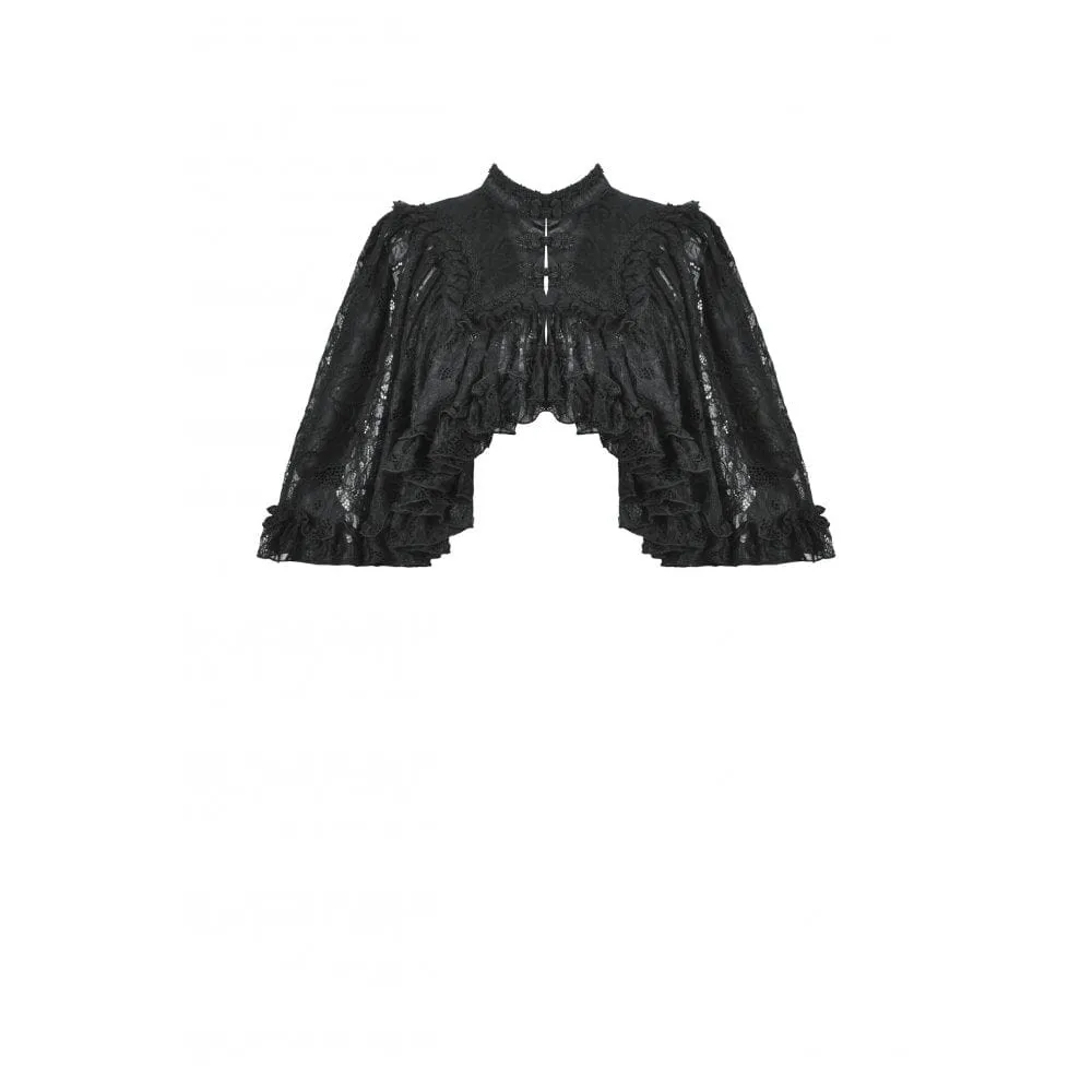 Women's Gothic Frog Ruffled Lace Cape