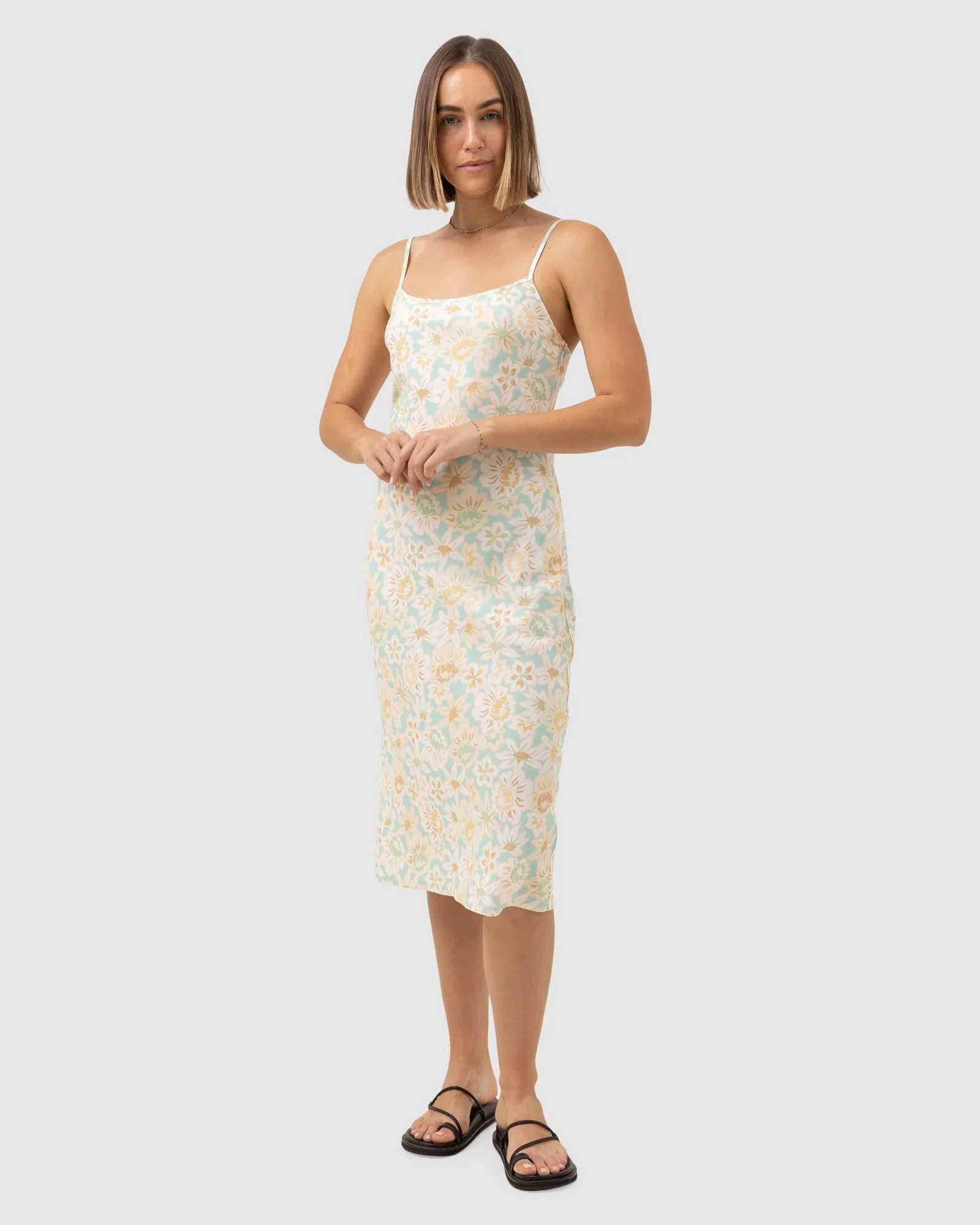 WOMENS PALOMA FLORAL SLIP MIDI DRESS