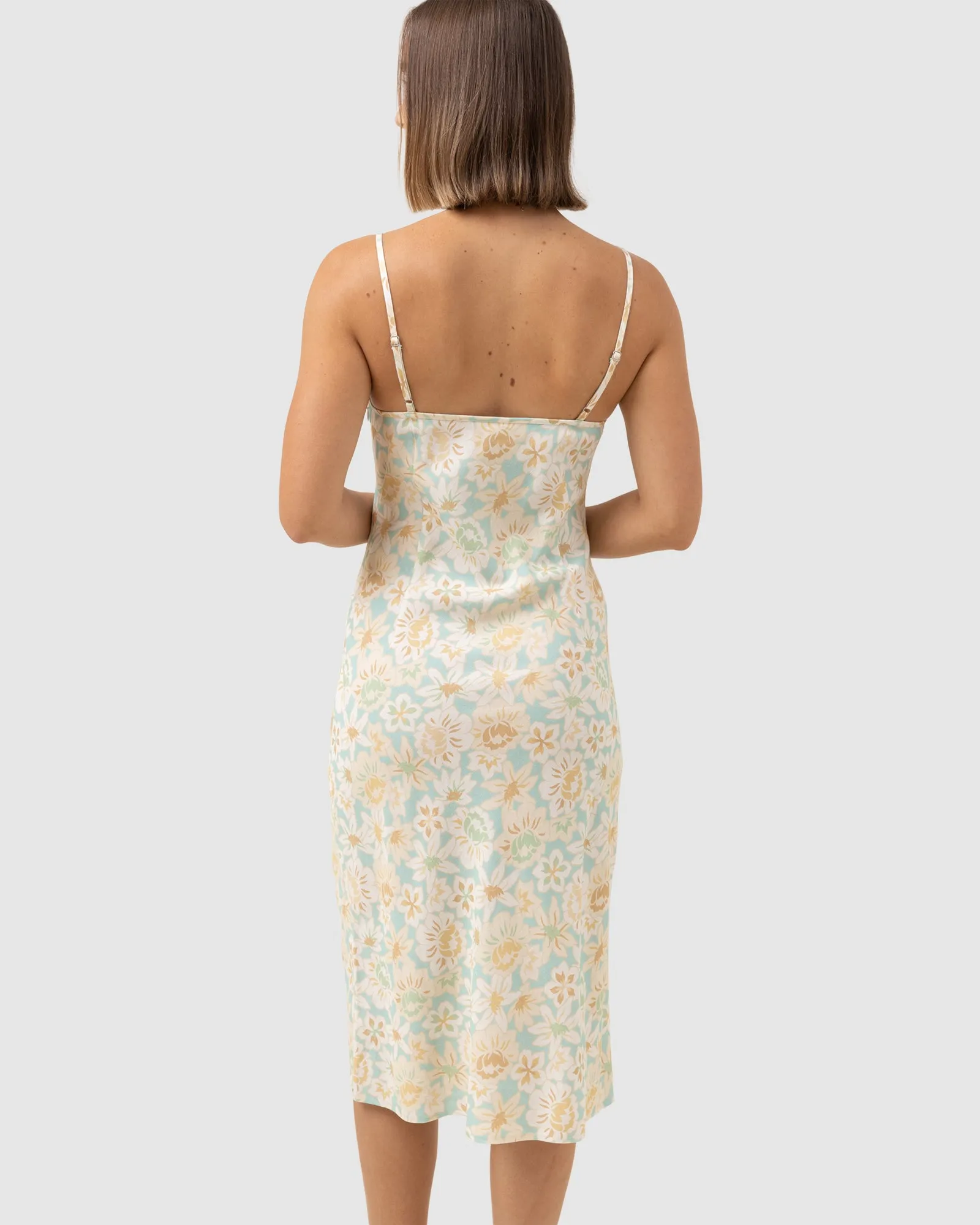 WOMENS PALOMA FLORAL SLIP MIDI DRESS