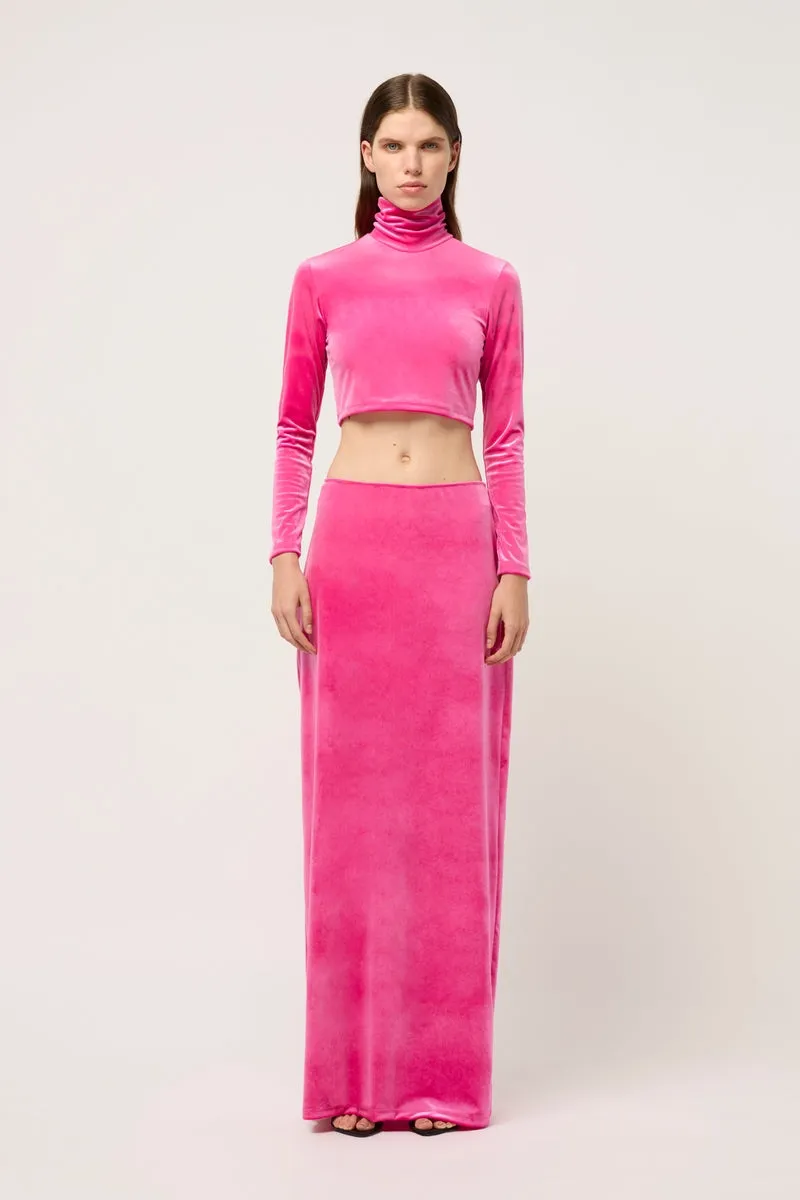 WOMENS VELVET MAXI SKIRT