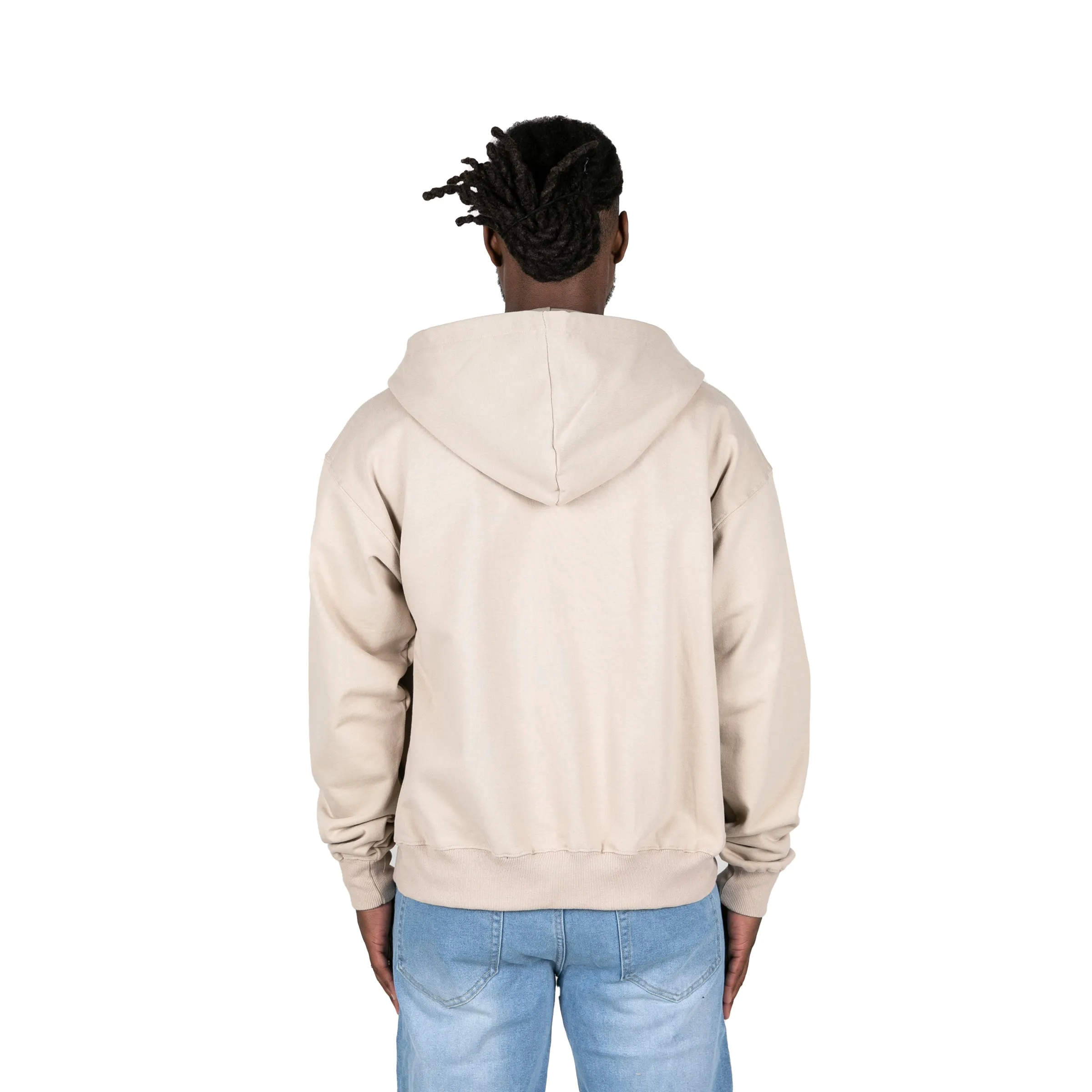 ZIP UP HOODIE - BEIGE