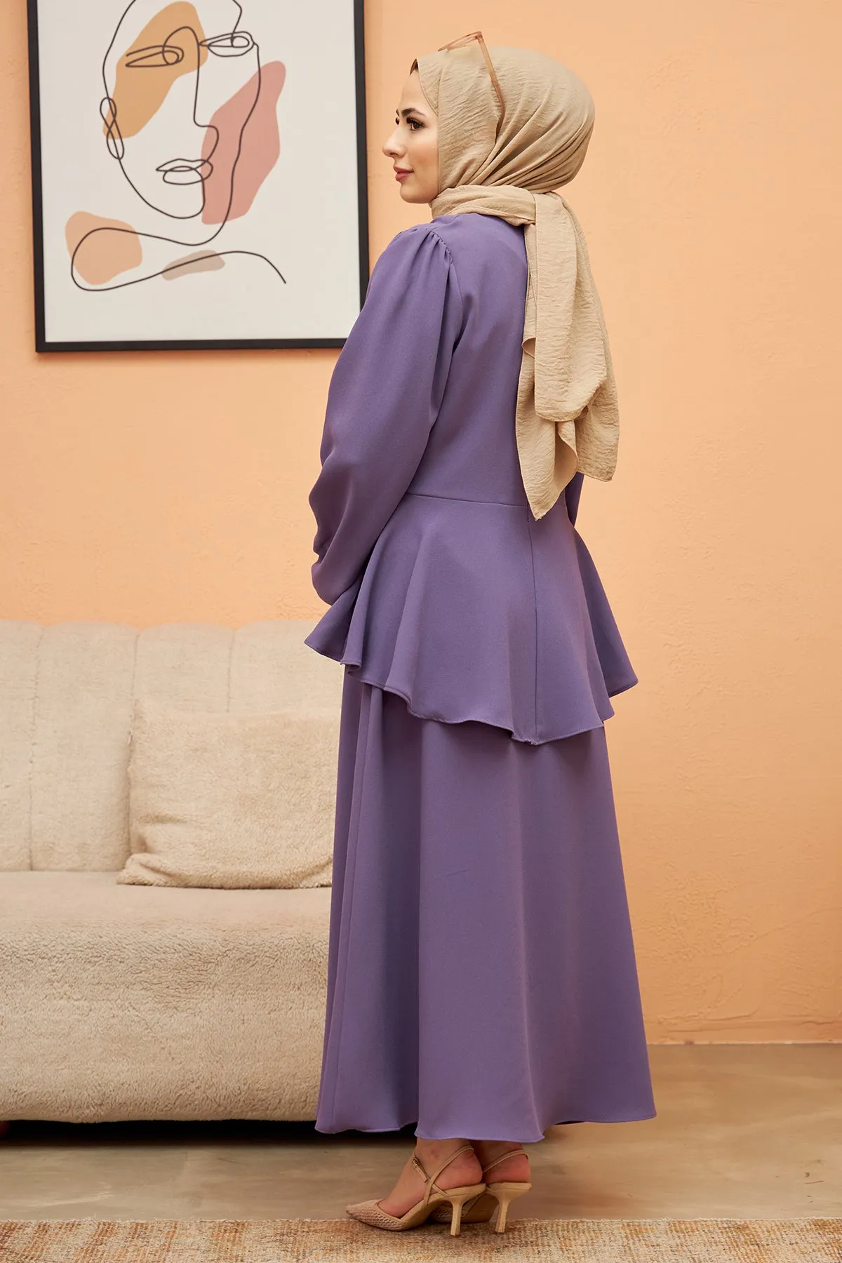 ZRF Women Buttoned Front Skirt Suit - Lilac - Ecatepec