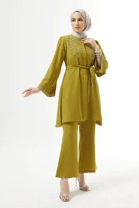 ZRF Women Mona Tunic Pants Set - Olive Green - Leer